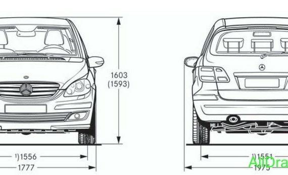 (Mercedes-Benz the B-class) drawings of the car are Mercedes-Benz B-Class